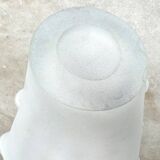 White folded glass vase