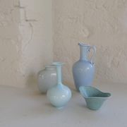 Mid-century modern set of 4 ceramic vases by Rörstrand, Gunnar Nylund, Sweden, 1950s.
