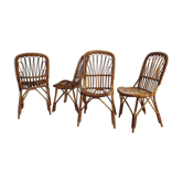 4 vintage rattan chairs