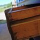 Old low buffet, 19th in rustic solid oak, carved and molded