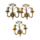 Italian Murano Glass Gilded Sconces