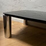 Glass coffee table design 70s