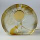 60s 70s table lamp Murano glass brass color inclusions space age design