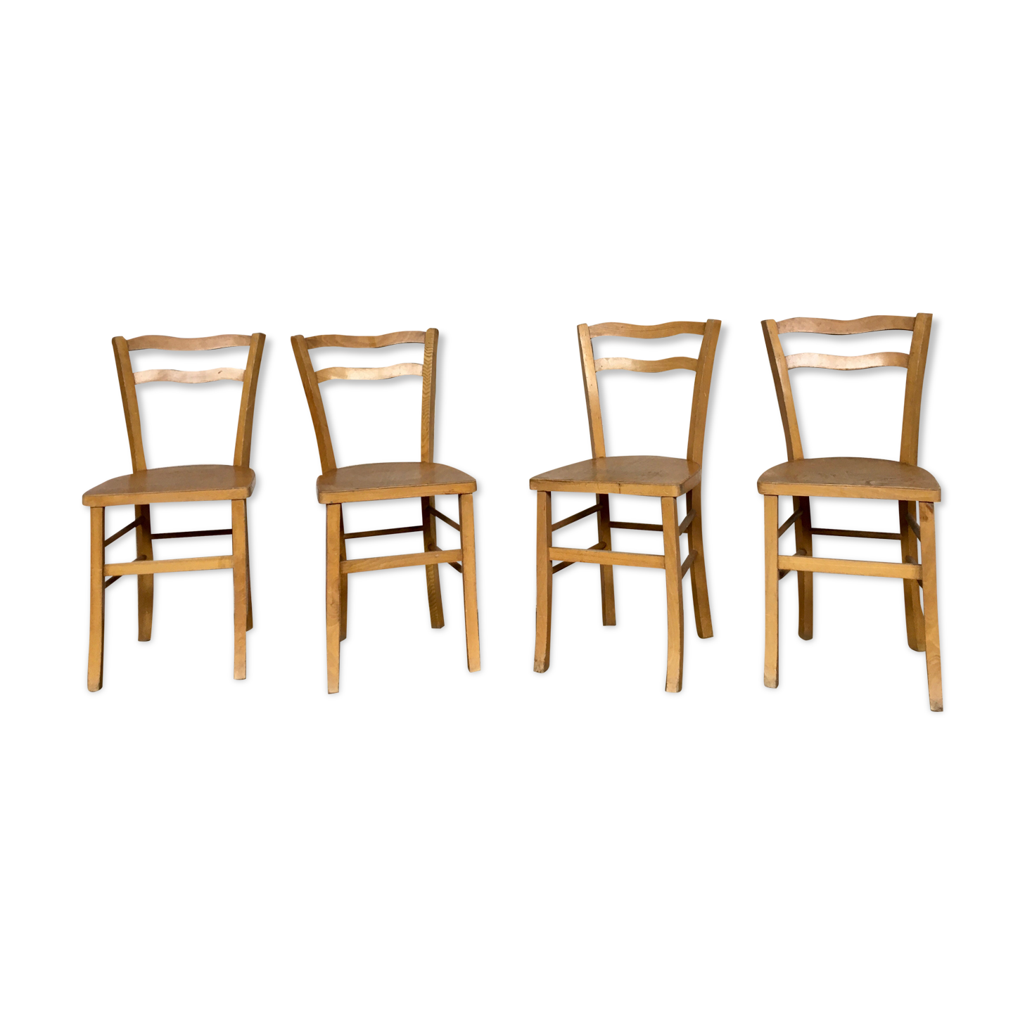 Series 4 wooden chairs barter bistro 1950