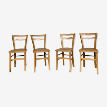 Series 4 wooden chairs barter bistro 1950
