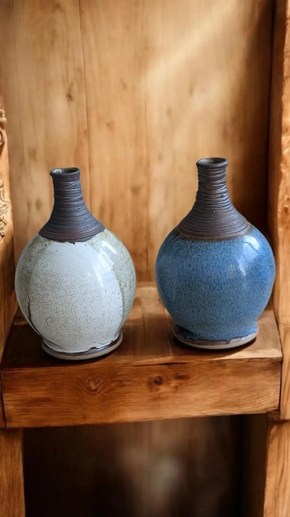 Magnificent Contemporary Cream Stoneware Round Vase – Signed Pierre Bernie