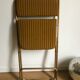 Vintage folding chair lafuma chantazur with striped gold fabric