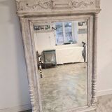 Beveled mercury patinated trumeau mirror