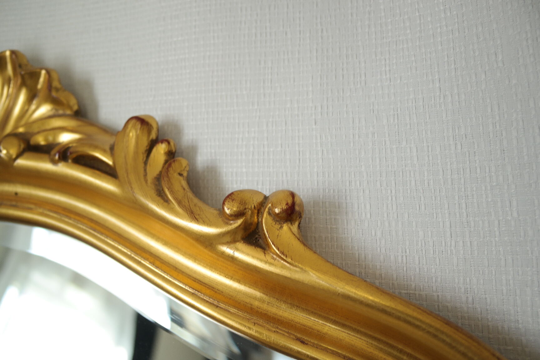 Bevelled gold mirror in Rococo style by Deknudt, Belgium, vintage.