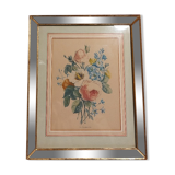 Flower print and period mirror frame