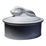 Large vintage white earthenware terrine with hare or rabbit head