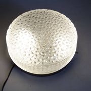 S+ Megal round ceiling light in black and opaque Swiss machined glass 90