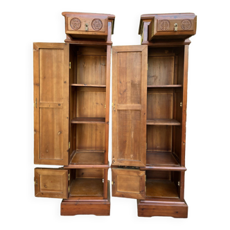 Pair of exotic wood storage columns - China