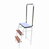 Vintage stepladder in Formica, wood and chromed metal