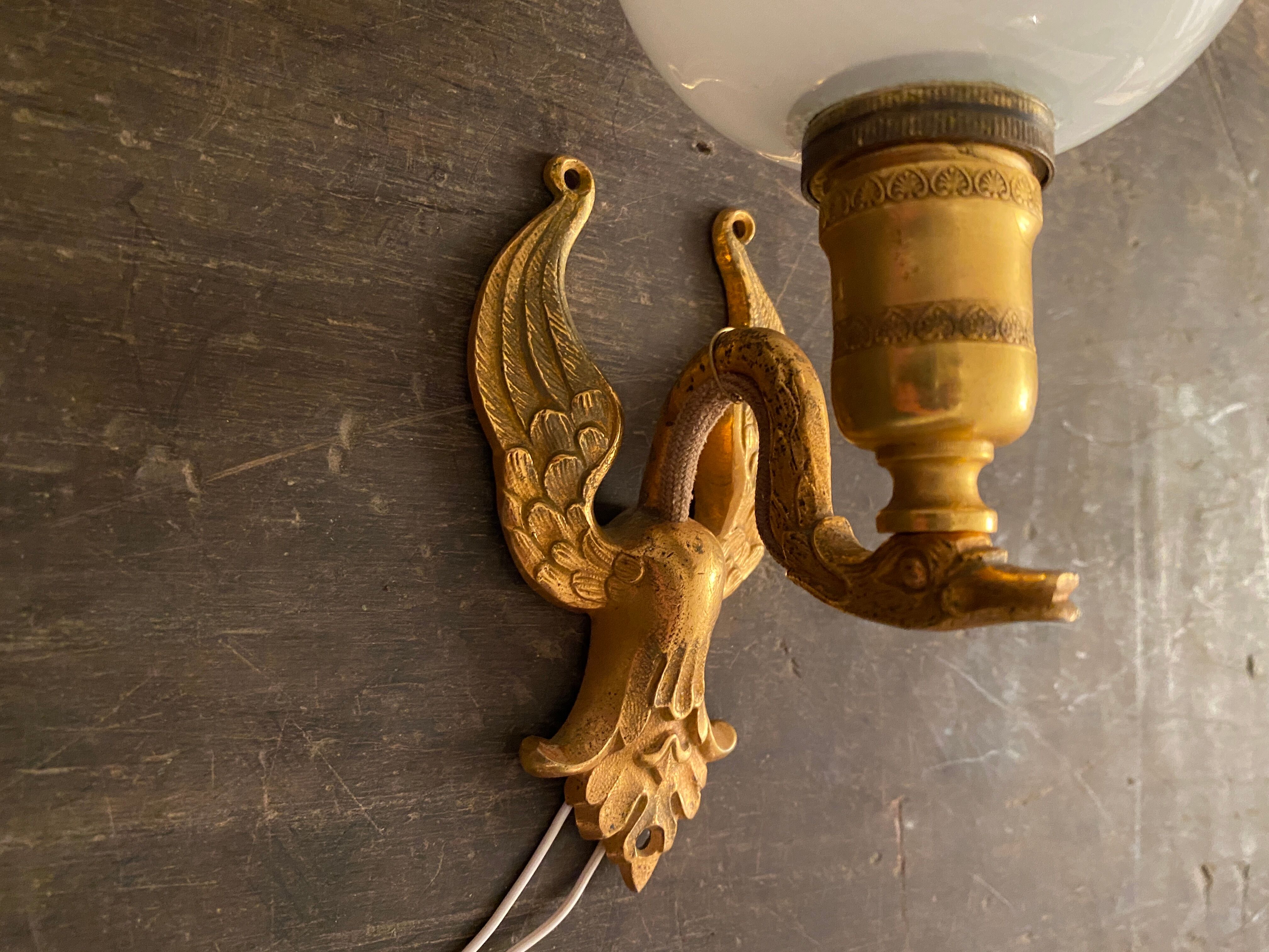 Pair of swan wall light  empire style