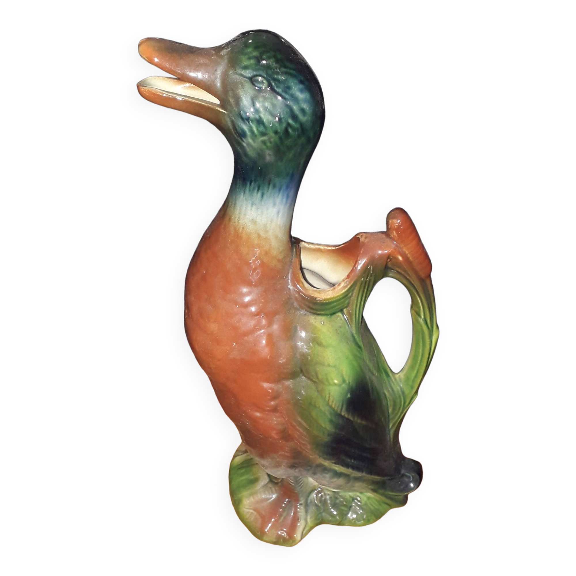 Saint Clément Earthenware Pitcher, Carafe, water pot, duck, Calais