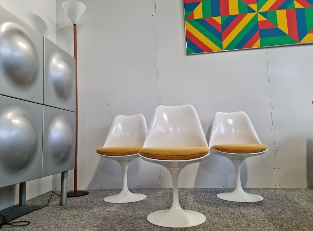 Lot de 3 chaises Tulip d'Eero Saarinen édition Knoll