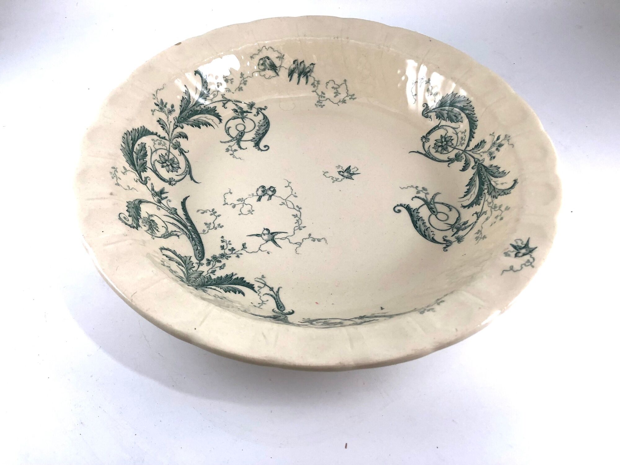 Hollow round plate in iron earth Gien model Rinceau