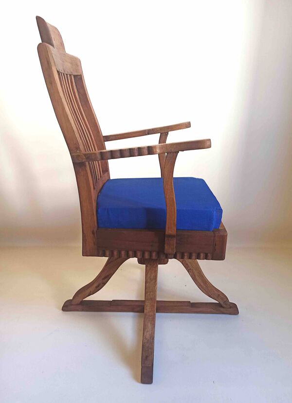 Fauteuil de barbier 1900 Teck massif