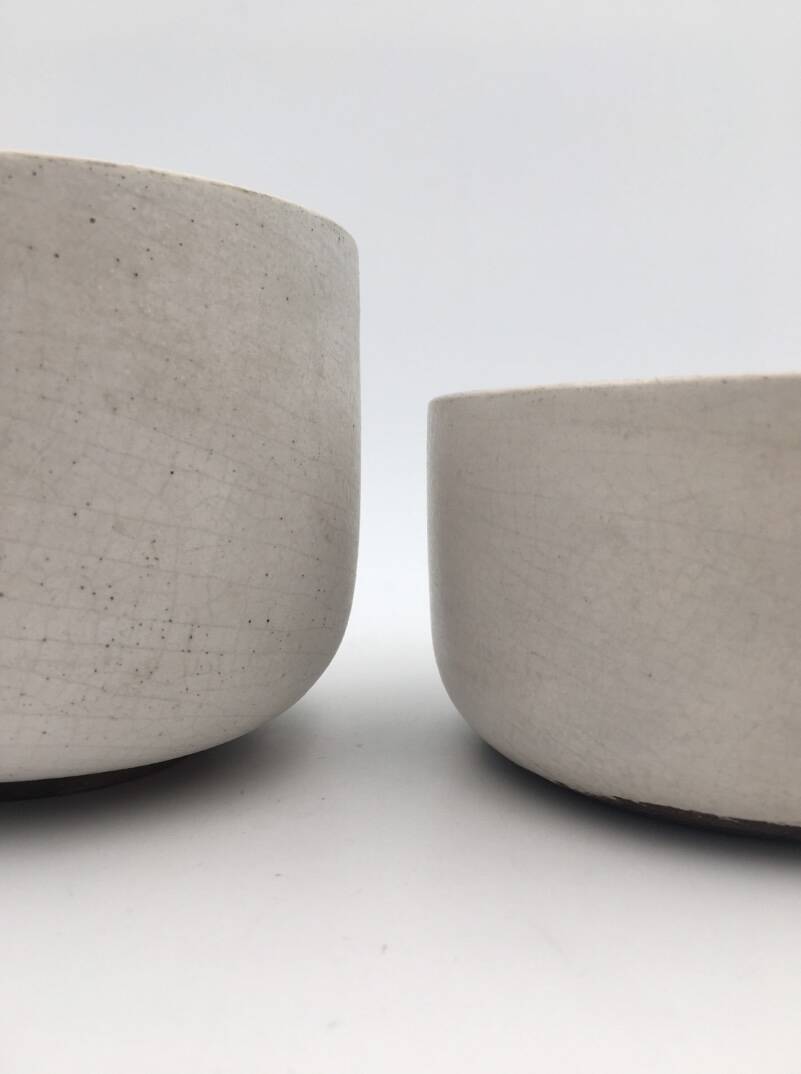 KERAMOS Sèvres - Two covered ceramic pots 1950s