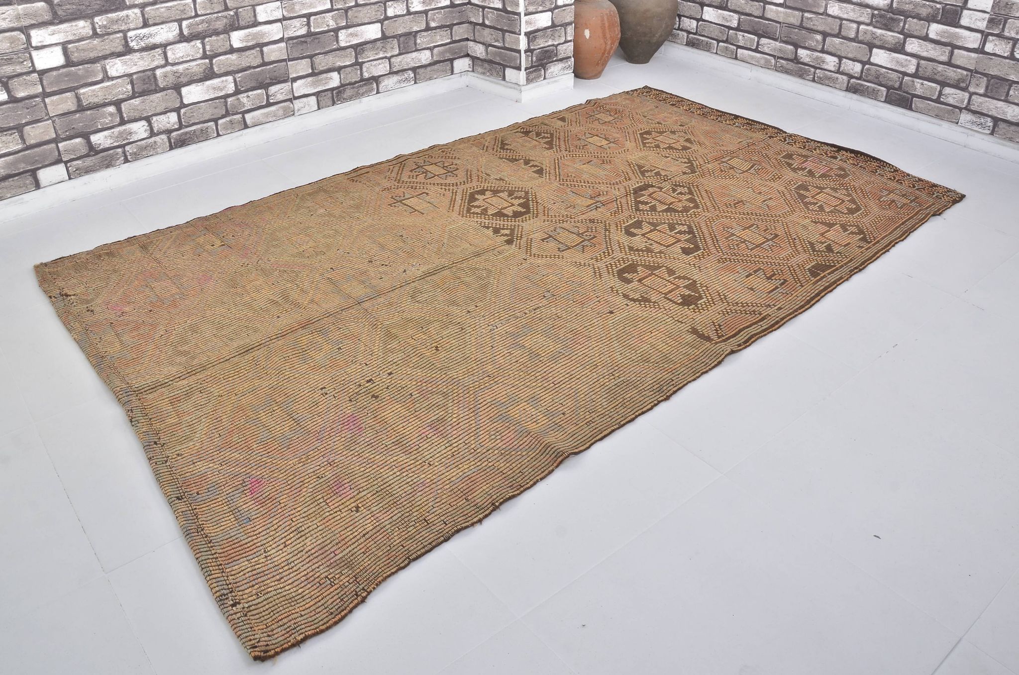 Tapis kilim anatolien vintage Oushak sku c27
