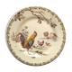 Polychrome plate Iron Earth signed Gien model Coqs
