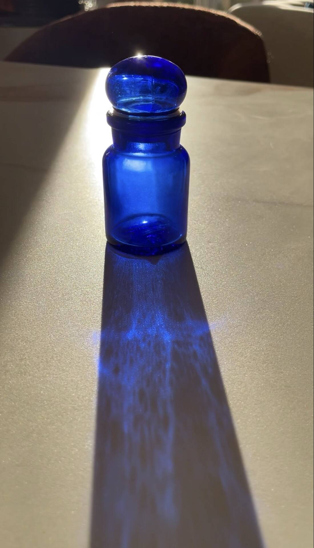 Cobalt blue apothecary bottle Belgian/Belgium/Antique blue bottles/B