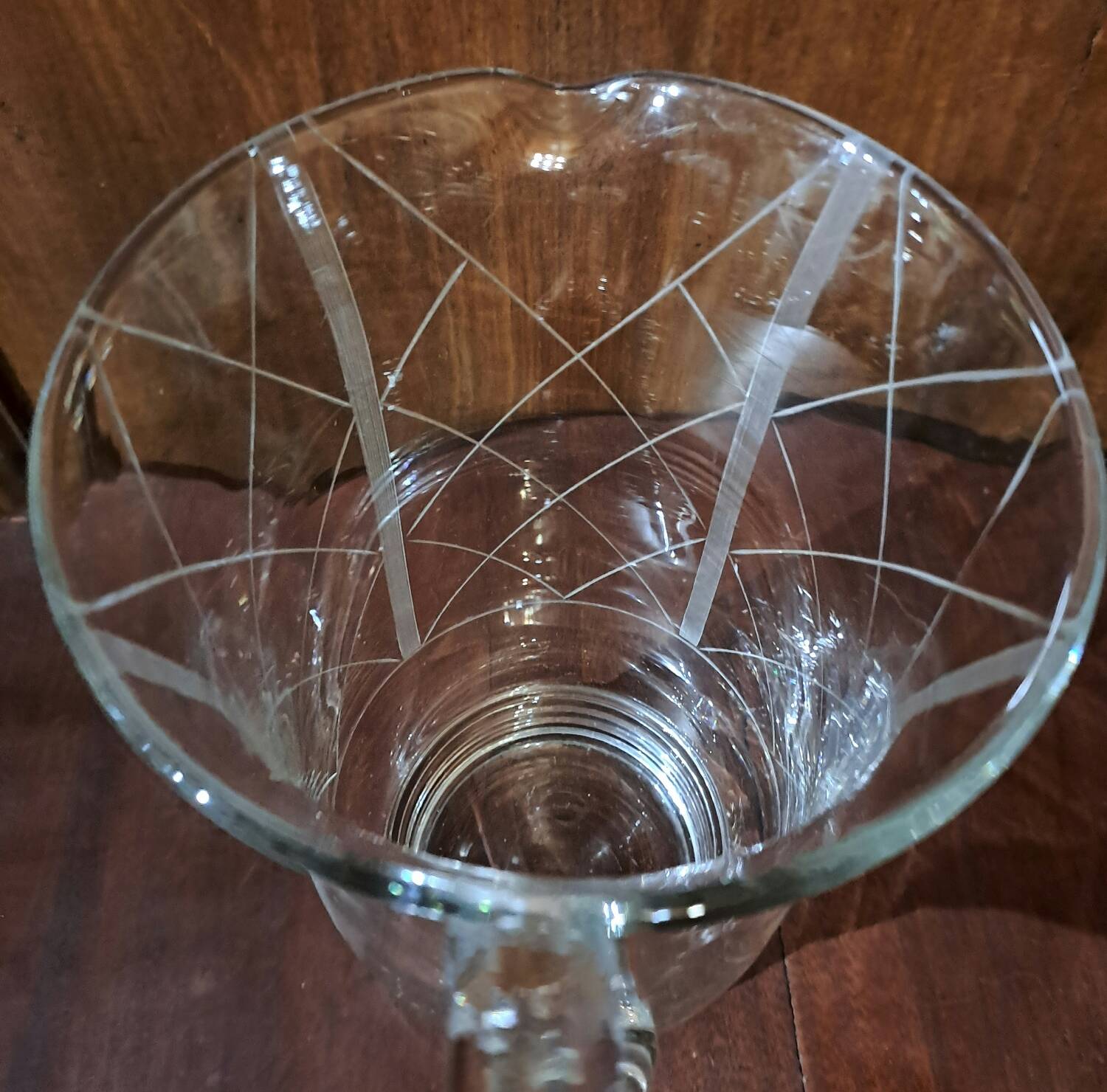 Cut glass pitcher grid 1950s