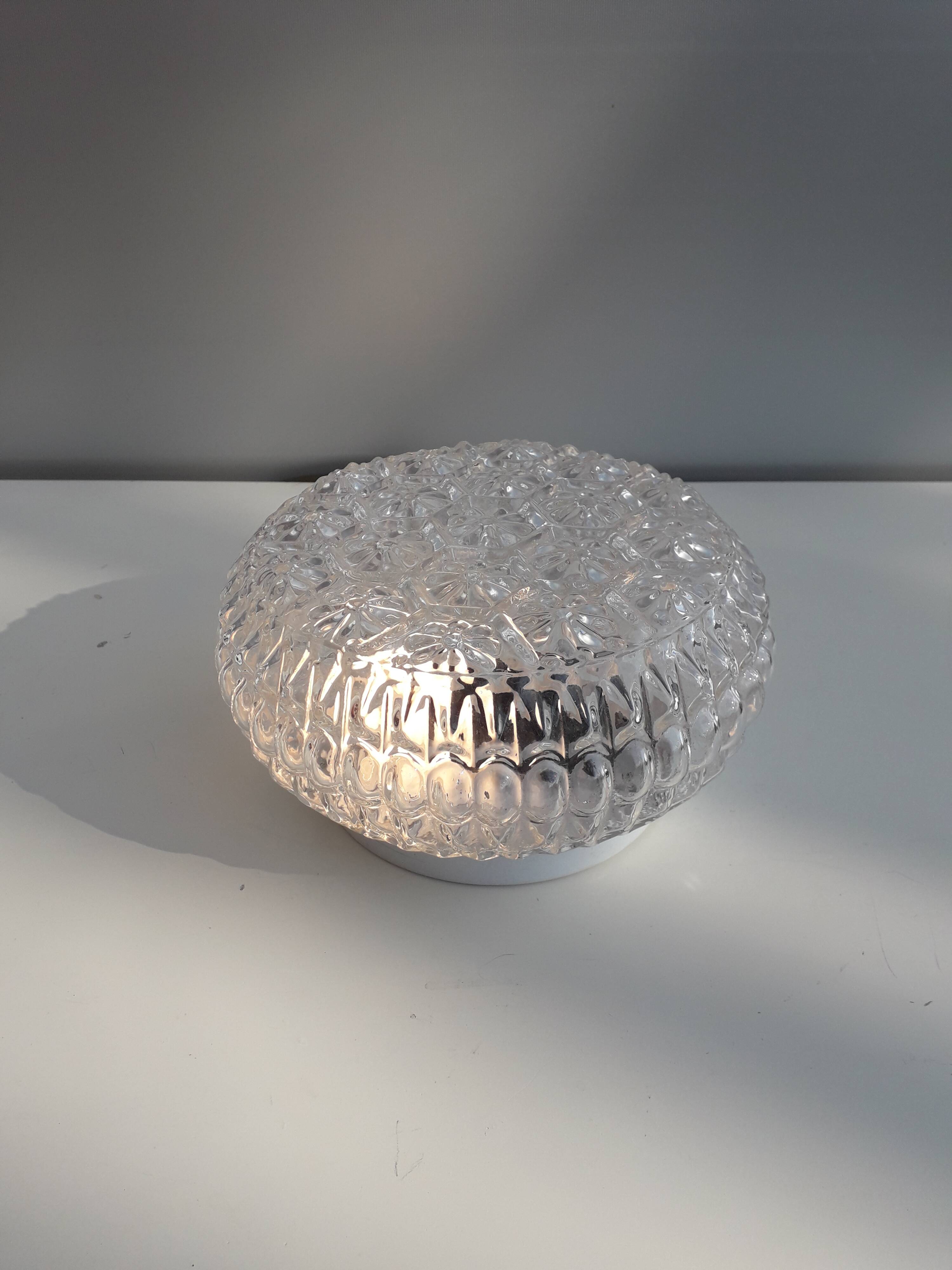 Vintage ceiling lamp glass molded