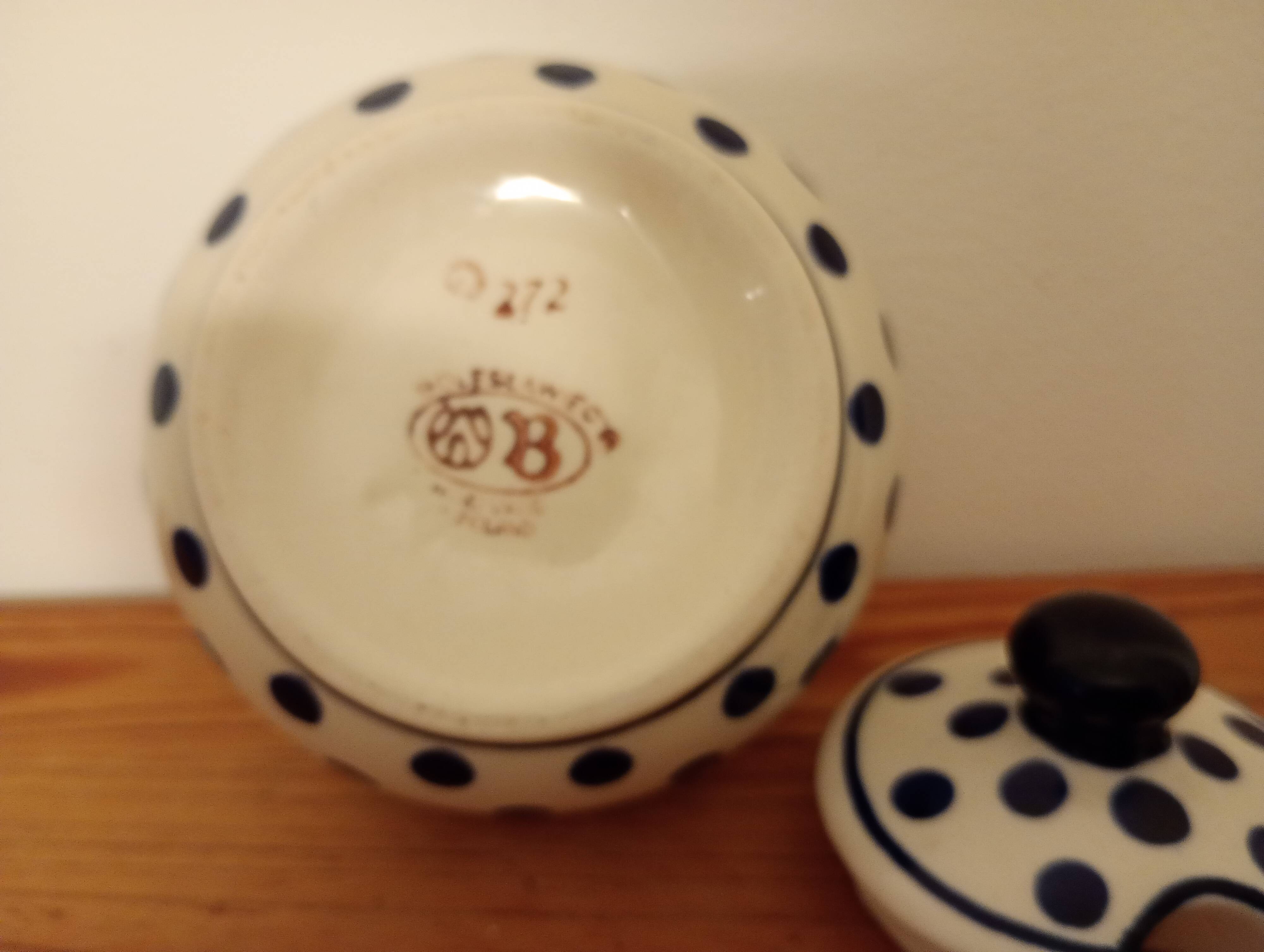 Hand painted ceramic sugar bowl. Poland