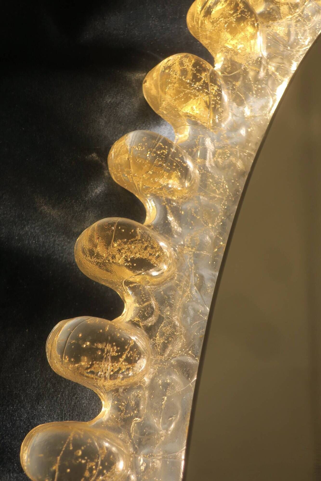 Egon Hillebrand large oval lucite illuminated wall mirror, 80 cm x 50 cm, 1960s