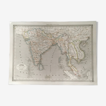 Geographic map 19th numbered India below and beyond the Ganges