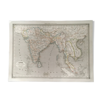 Geographic map 19th numbered India below and beyond the Ganges