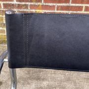 Set of 4 bauhaus cantilever chairs black leather and chrome design 80's