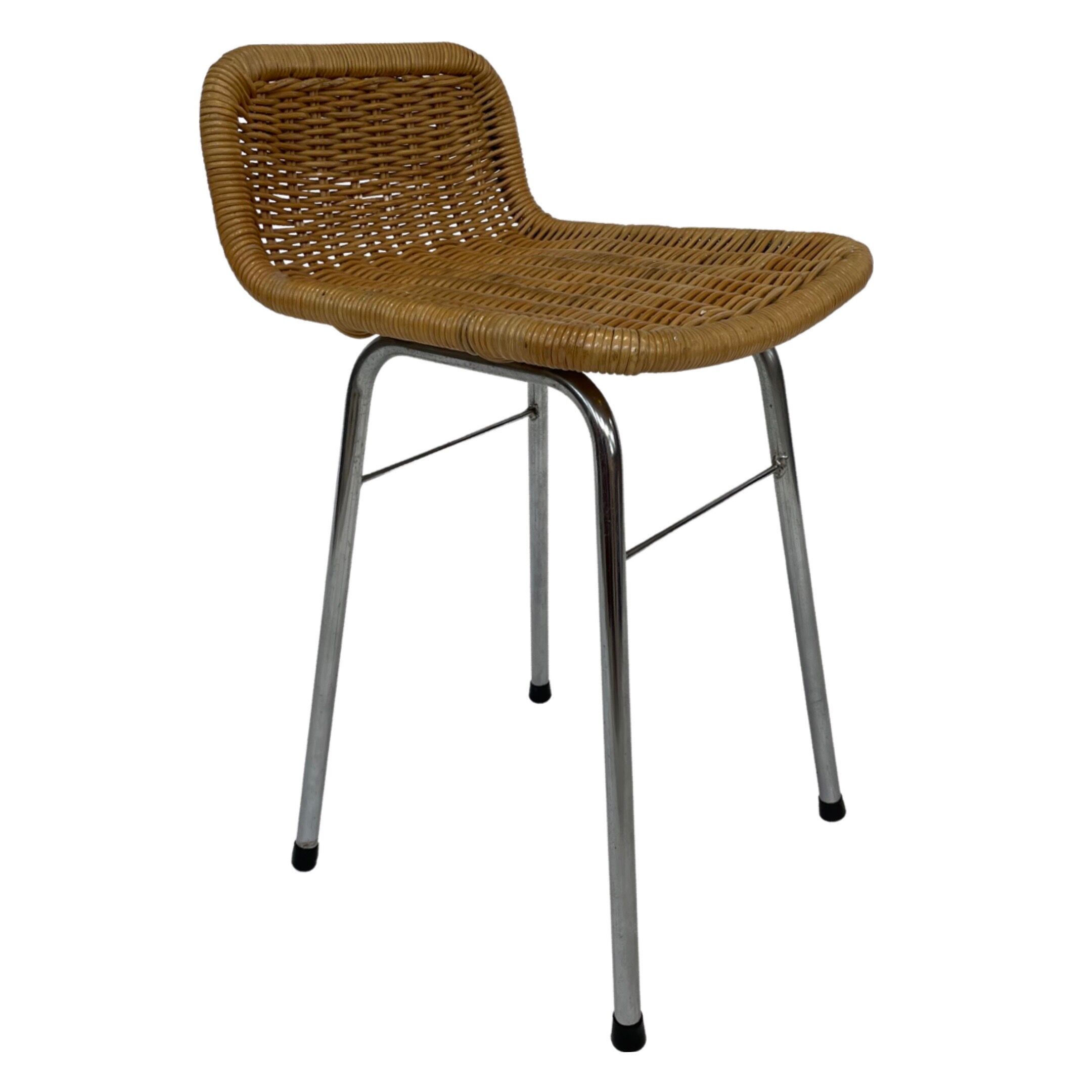 Set of 4 vintage bar stools Dirk van Sliedregt Rohe Noordwolde 1960's