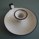 antique candlestick enamelled tin vintage candlestick Sweden