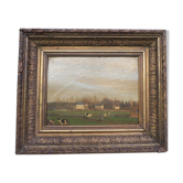 Naif charm painting in XlX frame