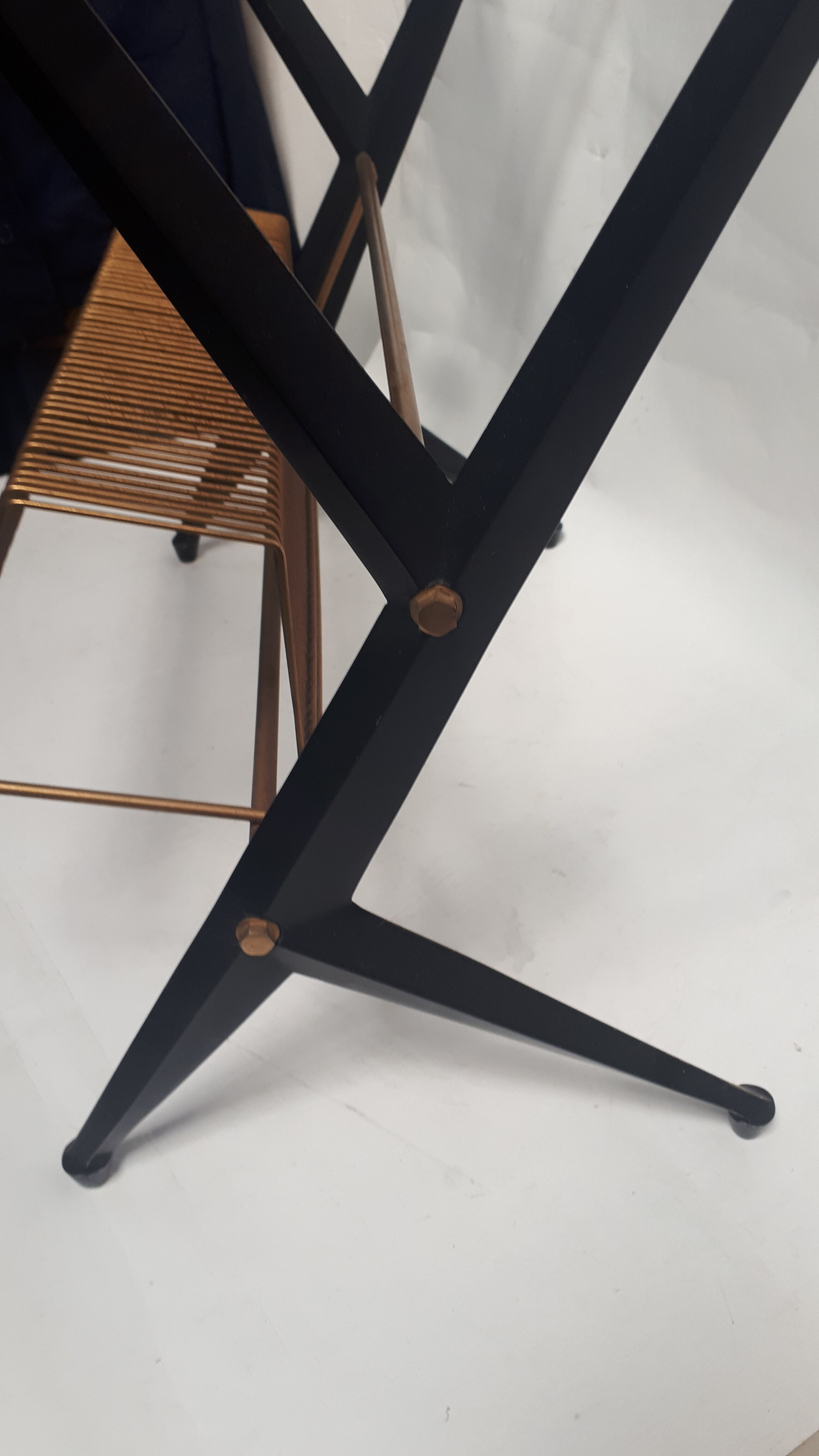 vintage coffee table 1950 1960 glass and metal storage