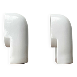 Pafo wall sconces from the Italian space age mid-century in ceramic by Ernesto Gismondi for Artemide, 1970s, set of 2.