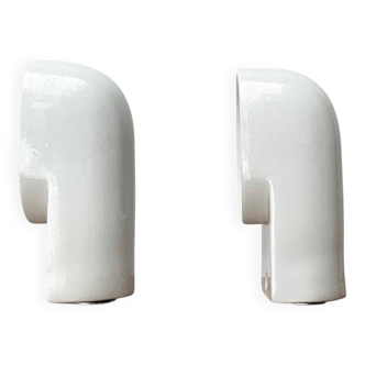 Appliques murales Pafo de l'ère spatiale italienne du milieu du siècle en céramique par Ernesto Gismondi pour Artemide, années 1970, lot de 2