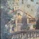 Painting ancient bridge of Venice late nineteenth century