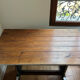 Vintage wooden and metal table – bistro/workshop style