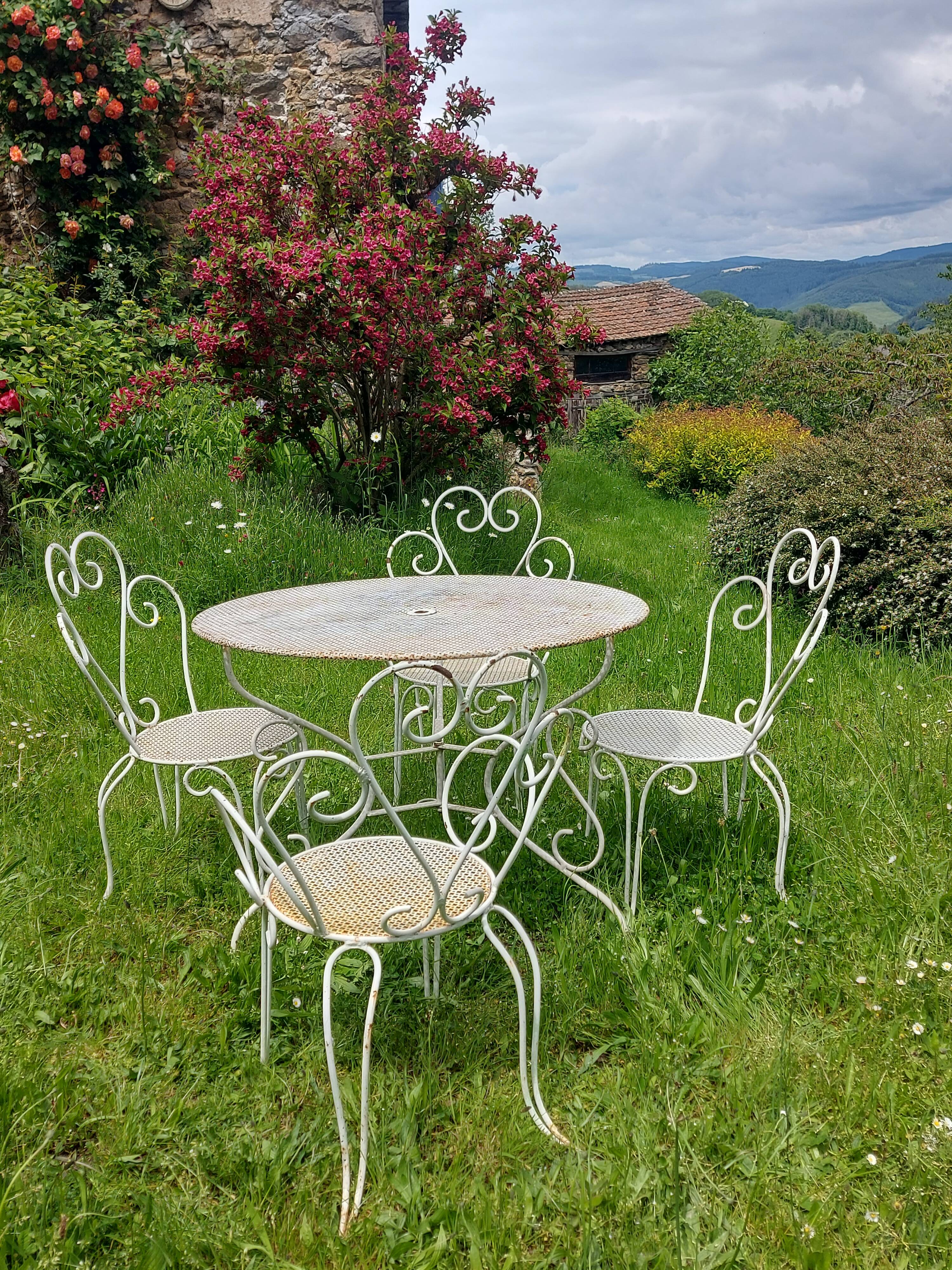 Wrought iron garden furniture circa 1950