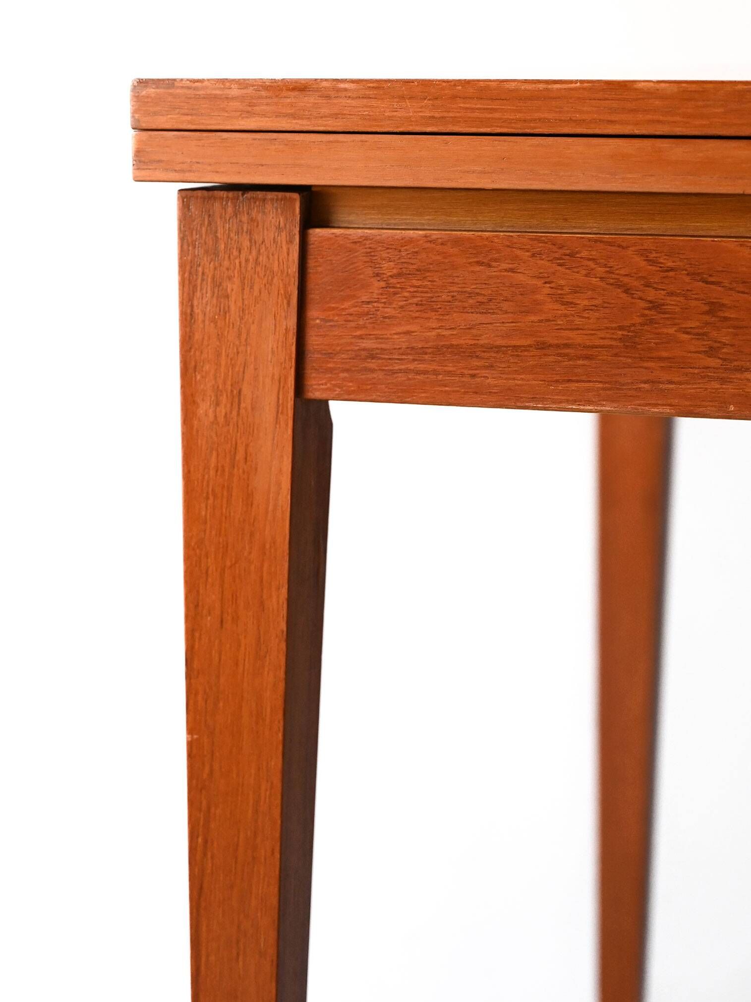 1960s Vintage Scandinavian Square Teak Dining Table