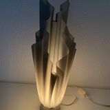 Lampe vintage 1970 Athéna Georgia Jacob drapée gris souris - 50 cm