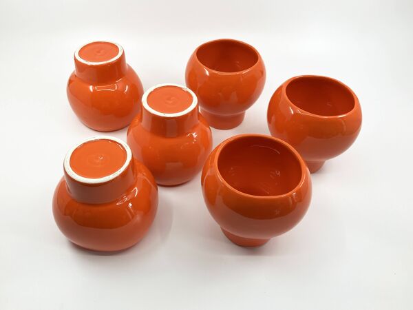 Ensemble bols/pichet en céramique • Georges Lanteri pour A.R.P. • Circa 70