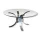 Vintage metal and smoked glass coffee table, 1970