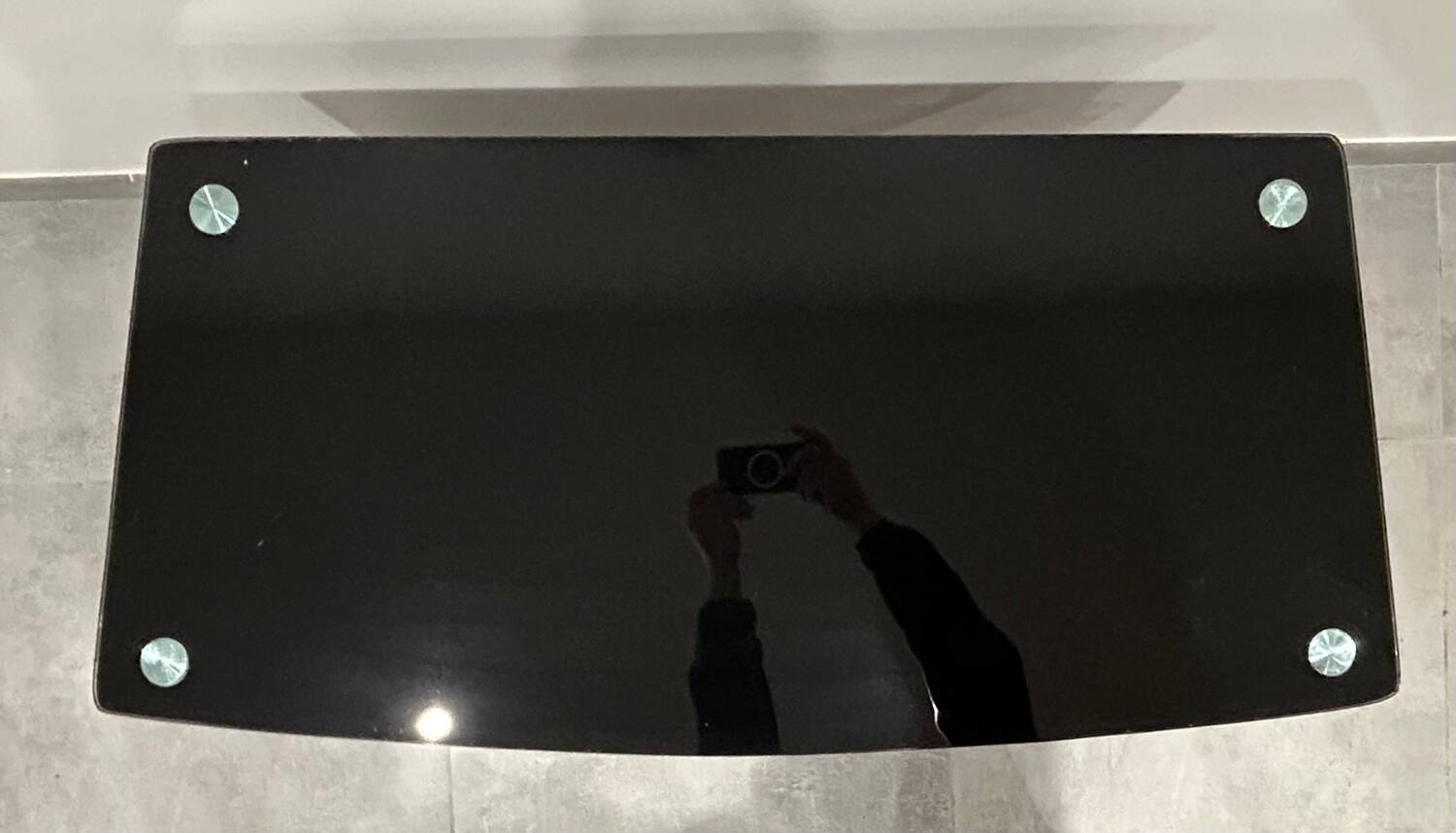 Modern chest of drawers with stainless steel and smoked glass