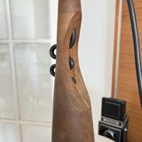 Pendant lamp in teak and opaline glass by Uno and Östen Kristiansson Luxus 50s