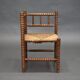 Vintage turned oak corner side chair, 1930s